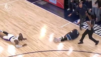 Anthony Edwards Went Down Hard After Collision With LeBron James