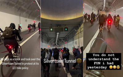 Critical Mass London: Hundreds of protesting cyclists ride through Silvertown Tunnel in ‘mass trespass’