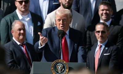 Trump hails achievements of first 100 days despite polls revealing American disapproval on economy – as it happened
