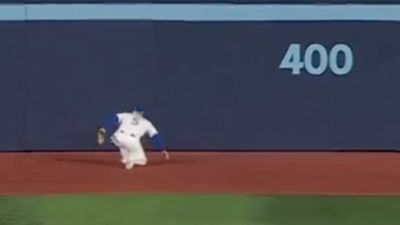 Blue Jays CF Goes Behind the Back While Falling for Absurd Catch of the Year Contender