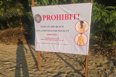 'No public nudity' signs erected on Koh Phangan