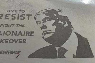 Donald Trump protest art created on beach near Turnberry golf resort