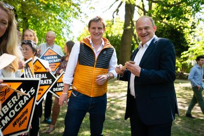 Sir Ed Davey signs ‘magic spatulas’ during local election visit