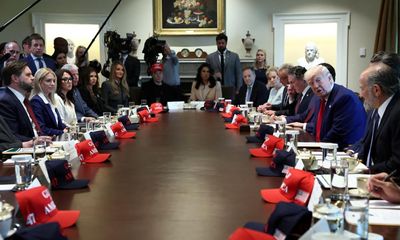 Trump’s loyal footsoldiers doff their Maga caps at cabinet love-in