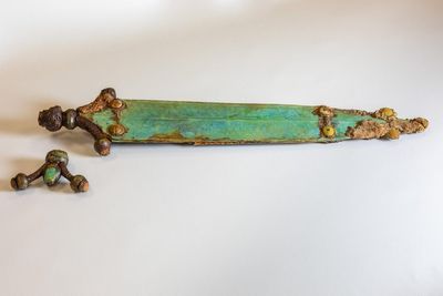 Decorated 2,300-year-old Celtic sword with swastikas unearthed in France