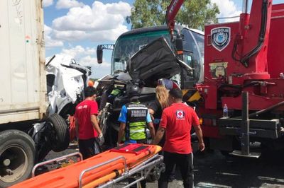 10 killed in Philippines after passenger bus slams into vehicles at a toll booth
