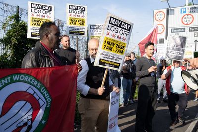Uber drivers protest at Heathrow and Trafalgar Square over 'seven days of work for three days of pay'