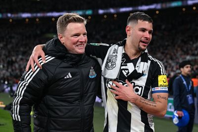 ‘He’ll be England manager one day’ Bruno Guimaraes heaps praise on Newcastle United manager Eddie Howe and explains how the Toon boss caught Arne Slot by surprise during the Carabao Cup Final