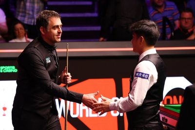 Zhao Xintong makes touching gesture to Ronnie O’Sullivan after crushing win at World Snooker Championship