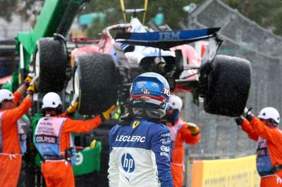 Charles Leclerc crashes out of rain-laden Miami F1 sprint on way to grid