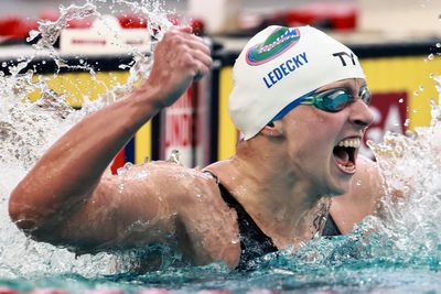 Katie Ledecky breaks own world record in stunning swim nine years after last setting mark