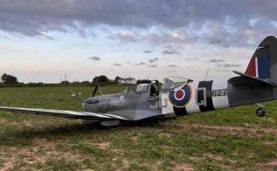 Spitfire crashes into Kent field just hours before VE Day celebrations