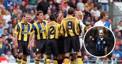‘A striker getting the most red cards is no good, I don’t see myself as that person. Some of my reds were ridiculous. One was for singing to a referee!’ Duncan Ferguson feels he doesn’t deserve the Premier League record for most red cards