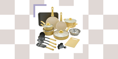 Butter Yellow in the Kitchen Just Makes Sense, but This Stylish 18-Piece Cookware Set Seals the Deal (and It's Less Than $100)