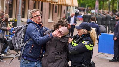 Watch: Protesters disrupt Dutch Liberation Day ceremony
