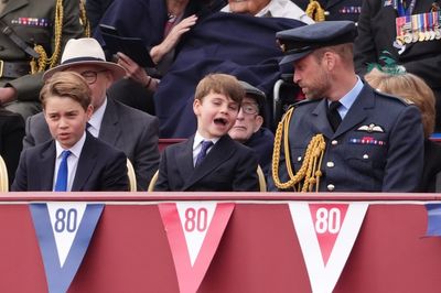 Prince Louis mimics older brother George during VE Day event