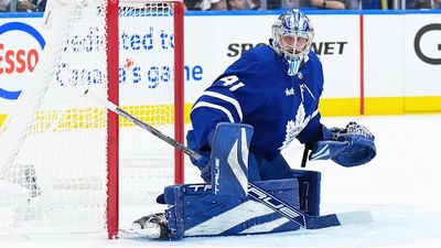 Maple Leafs' Anthony Stolarz Stretchered Out of Arena After Hit to Head vs. Panthers