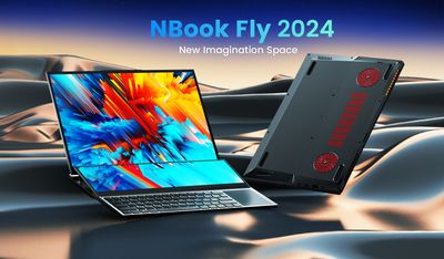 $899 Dual-screen NBook Fly laptop gets 'upgraded' to a 2020-era Comet Lake Xeon CPU