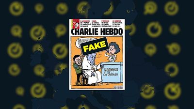 Fake Charlie Hebdo cover shows Zelenskyy exploiting Pope Francis’ death for cash