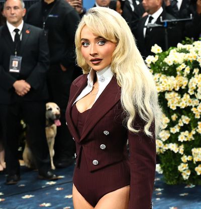 Sabrina Carpenter Is the 2025 Met Gala's Greatest Show Woman in a Pantsless Louis Vuitton Suit