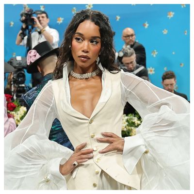 Laura Harrier's Met Gala Makeup Stays Glowy-Not-Greasy Thanks to This $14 Setting Spray