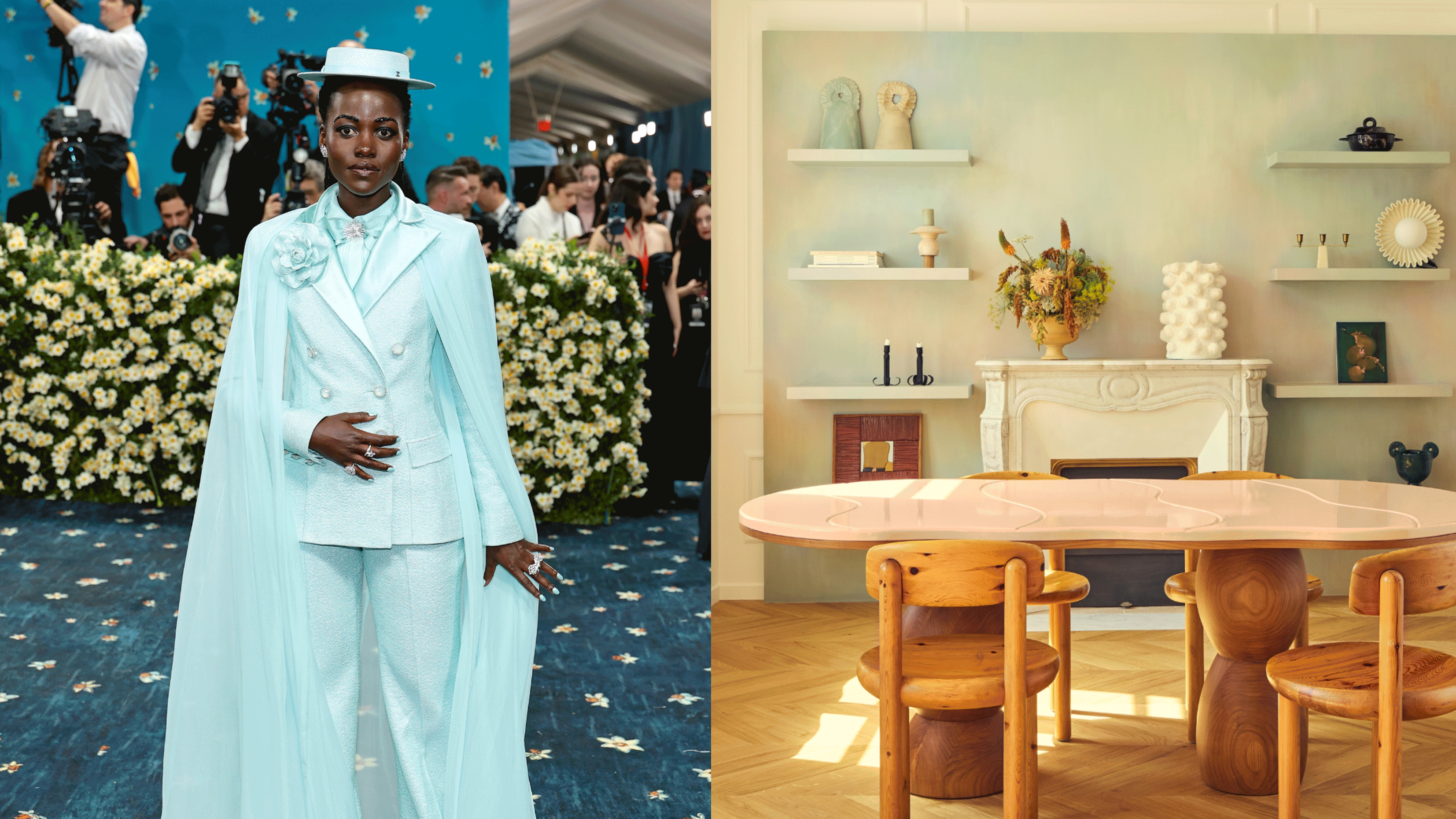 Icy Blue, Stripes, and the Design Equivalent of Shoulder Pads — 2025's Best Met Gala Looks as Interior Trends