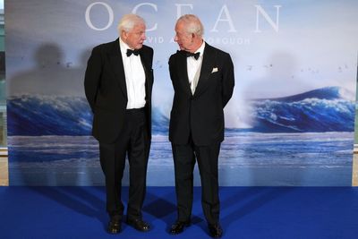 King says he ‘can’t believe’ David Attenborough’s age as pair walk blue carpet