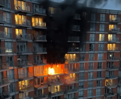 Canary Wharf fire: Dozens evacuated as blaze rips through east London flat