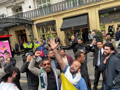 Protesters demonstrate in central London after Indian missile strikes on Pakistan