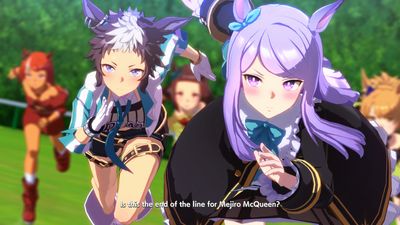 I walked an hour in the rain to play horse girl gacha game Umamusume: Pretty Derby at the actual Kentucky Derby