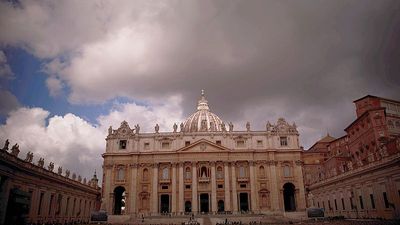 Thousands watch black smoke billow from Sistine Chapel