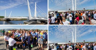 IN PICTURES: Hundreds gather as 'first of its kind' bridge opens on River Clyde