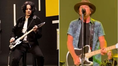 Eddie Vedder uses one of Jack White’s signature guitars to play a Pearl Jam deep cut – after receiving it as a gift from the White Stripes legend