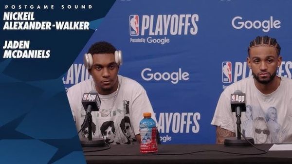 Jaden McDaniels called Anthony Edwards 'Superman, for real' for returning from an ankle injury in Game 2