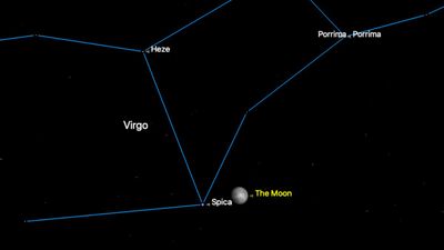 Watch the moon and bright star Spica meet in a celestial dance on May 9