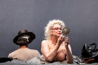 Happy Days review – Pamela Rabe gives an aching performance in Samuel Beckett’s unrelenting play