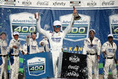 Kyle Larson Wins, Takes Points Lead And Hits Milestone At Kansas