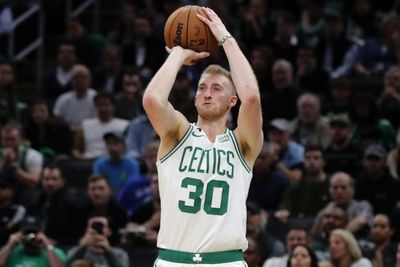 Celtics injury update: Sam Hauser was upgraded to questionable for Game 4 on Monday