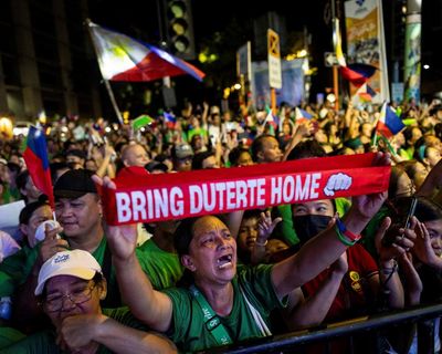 Rodrigo Duterte wins Philippines mayoral election from jail cell in The Hague