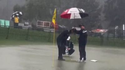Hideki Matsuyama Practiced in the Pouring Rain Ahead of 2025 PGA Championship