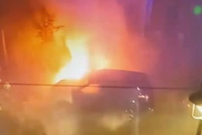 Chilling video shows car engulfed in flames outside Keir Starmer’s house