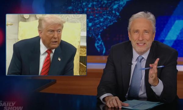 Jon Stewart on Trump’s $400m Qatari jet: ‘He’s like the reverse Oprah’