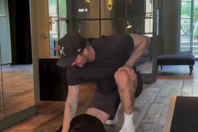 David Beckham tries out new skill in the gym - but Victoria is not impressed