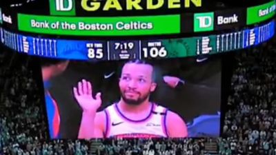 Jalen Brunson Pulled Funniest Move on Celtics Jumbotron After Fouling Out of the Game