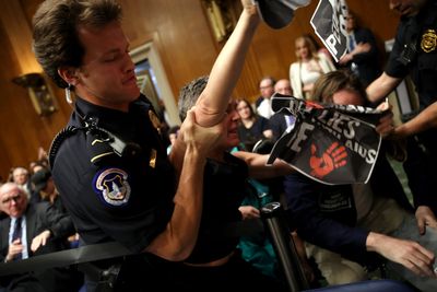 Ben from Ben & Jerry’s ice cream arrested at Senate hearing protesting the killing of Gaza children with US bombs
