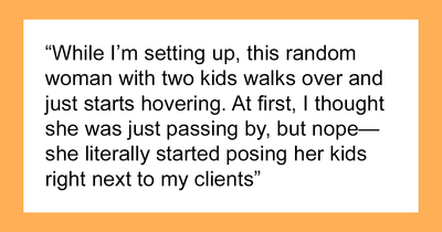 Entitled Mom Interrupts A Couple’s Photoshoot To Harass The Photographer For Free Pics Of Her Kids