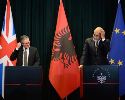 Starmer digs himself into a hole in Tirana while Tories froth about a flag
