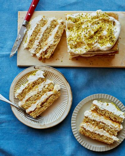 Benjamina Ebuehi’s recipe for lemon, pistachio and white chocolate cake