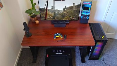 I've put together a walking desk setup that's helping me hit my daily steps while playing Oblivion Remastered