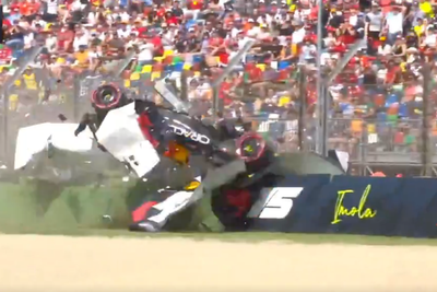 Yuki Tsunoda taken to F1 medical centre after car flips upside-down in huge crash at Imola GP qualifying